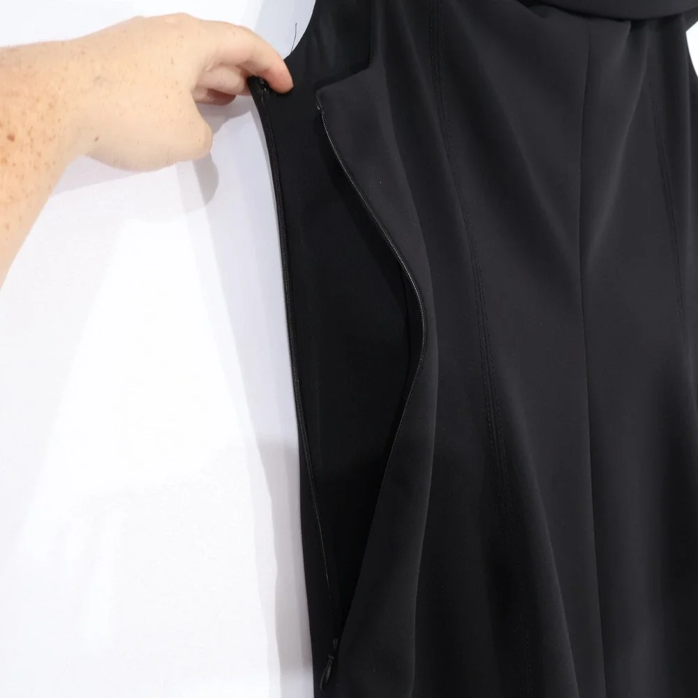 Lauren Ralph Lauren Off-Shoulder Gown Womens 8 Black Crepe Maxi Event $245 NWT